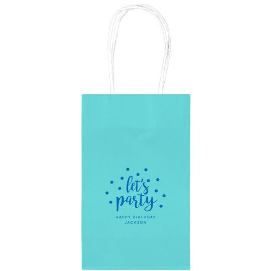 Confetti Dots Let's Party Medium Twisted Handled Bags